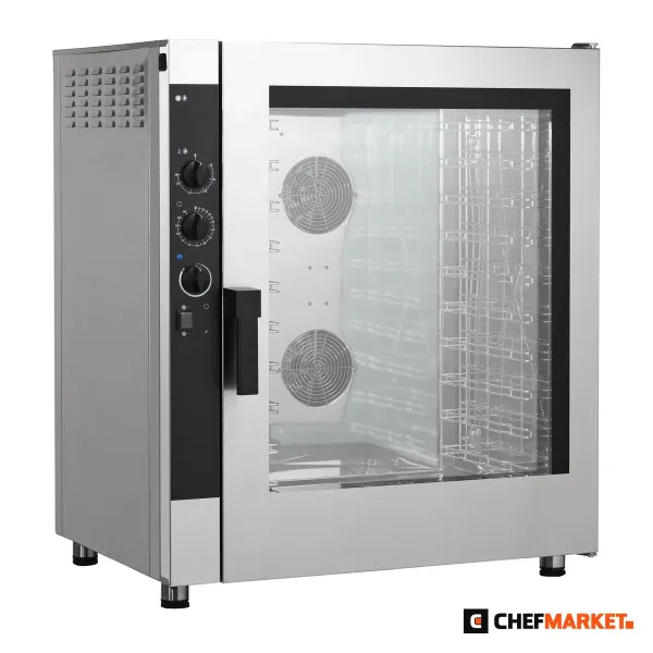 Електрическа конвекторна фурна с овлажняване, 10 тави GN 1/1 или 600 x 400 мм