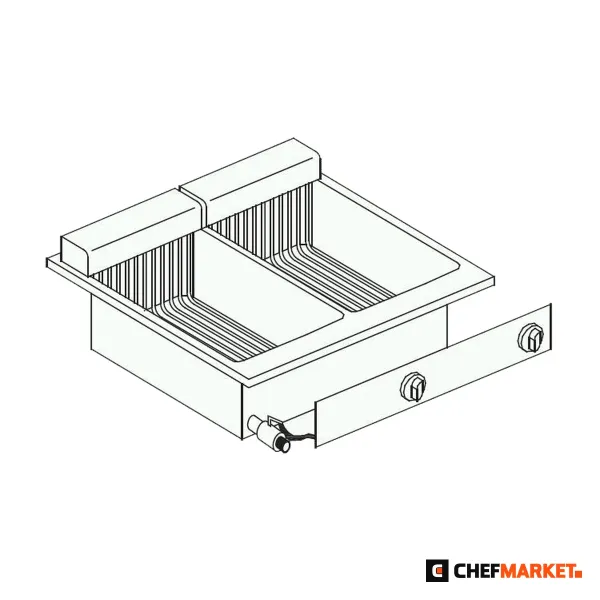 Електрически фритюрник за вграждане, 2 вани по 10 л, 11 kW