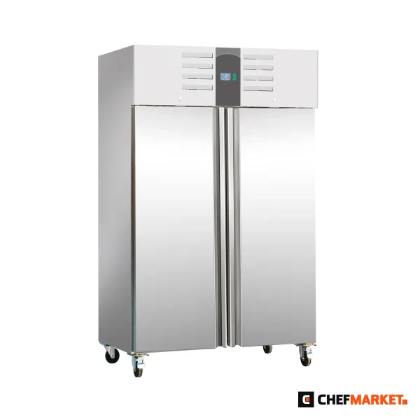 Фризер от неръждаема стомана, 2 врати, 1200 л, на колела