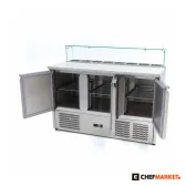 Хладилна маса за пица 400 л, 3 врати, 8 × GN 1/6, 230 V, снимка 4
