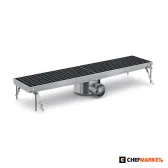 Отводнителен канал с решетка, 891 x 200 мм, снимка 1